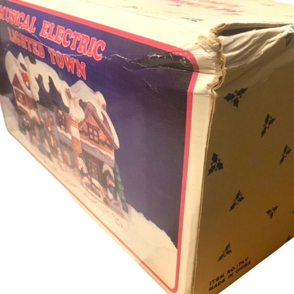 Christmas Village Street Ceramic Christmas Decor Lighted Musical - Picture 11 of 11